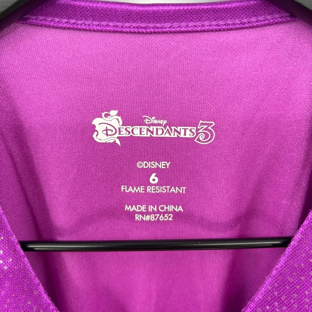 Disney Descendants 3 Mal Nightgown Kids Size 6 Purple Mesh Overlay Sleep Dress